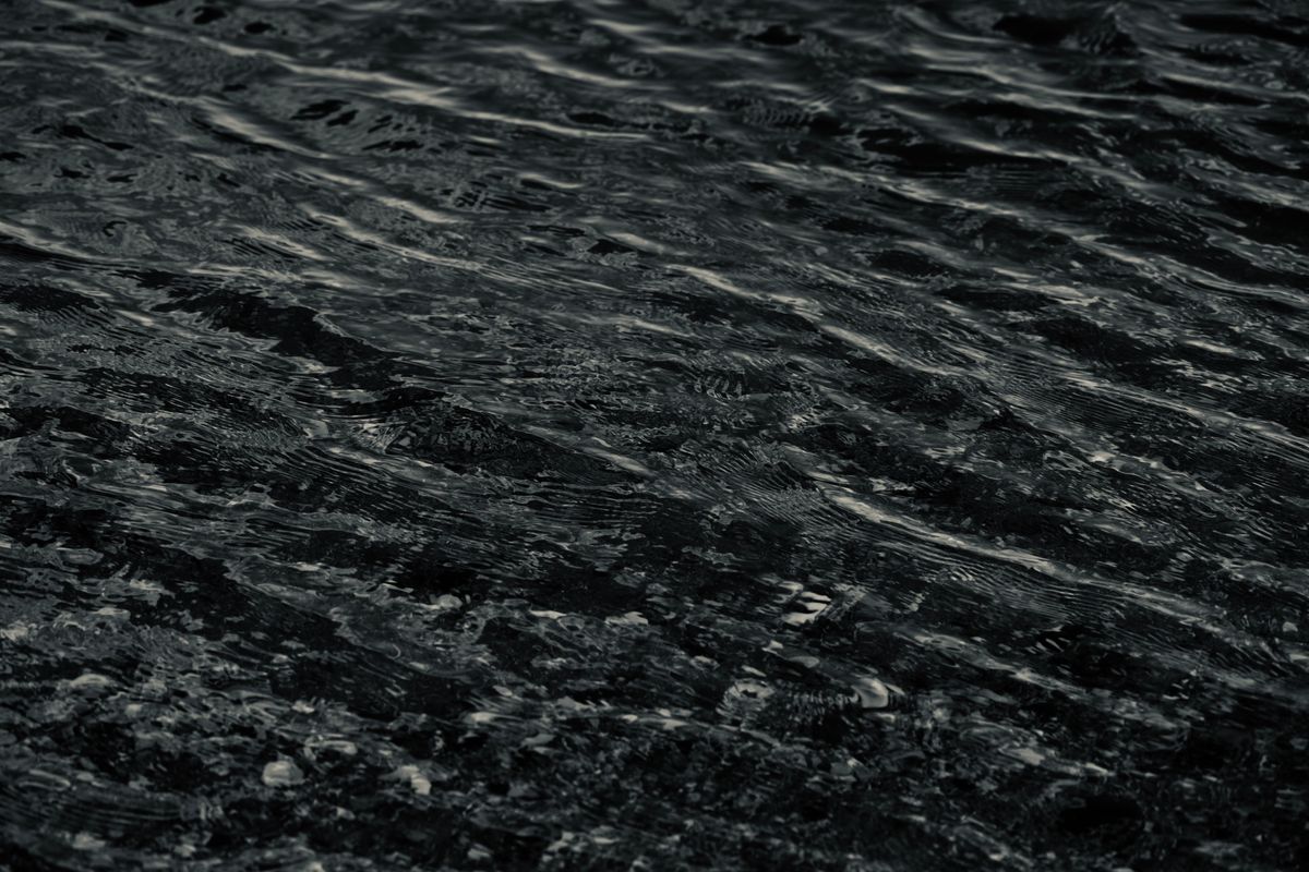 Grey water rippling on the valley floor